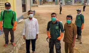 Aksi Pencegahan Corona, M. Son Hatta Bersama TNI-Polri Semprot Disinfektan