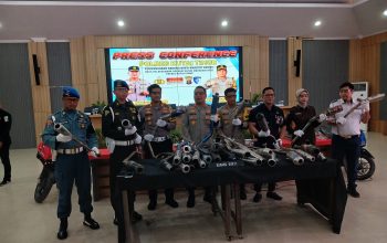 Polres Kutai Timur Musnahkan 33 Knalpot Brong, Dua Kendaraan Juga Dicopot di Tempat